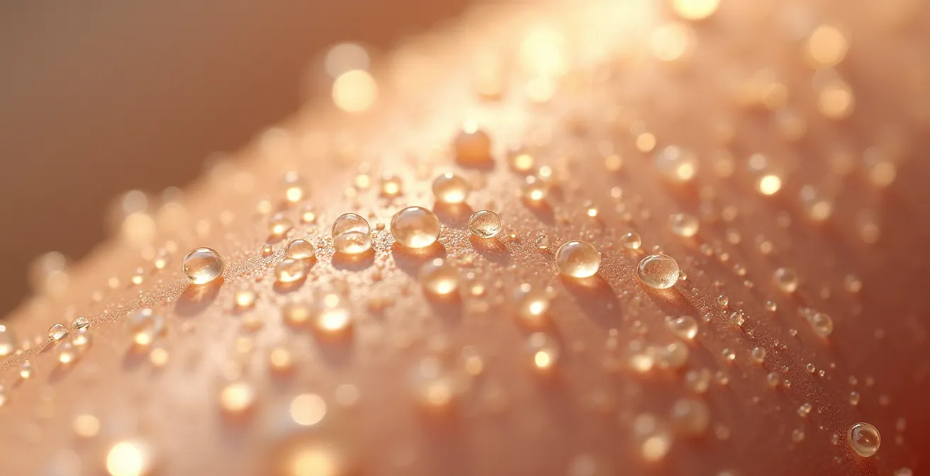 Makroaufnahme der Hautbarriere als schützende Texturschicht