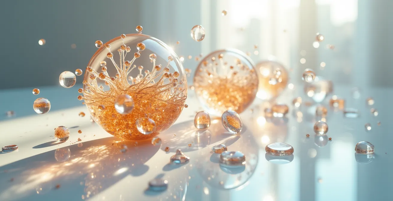 Mikroskopische Ansicht der Haarstruktur mit Keratin-Molekülen