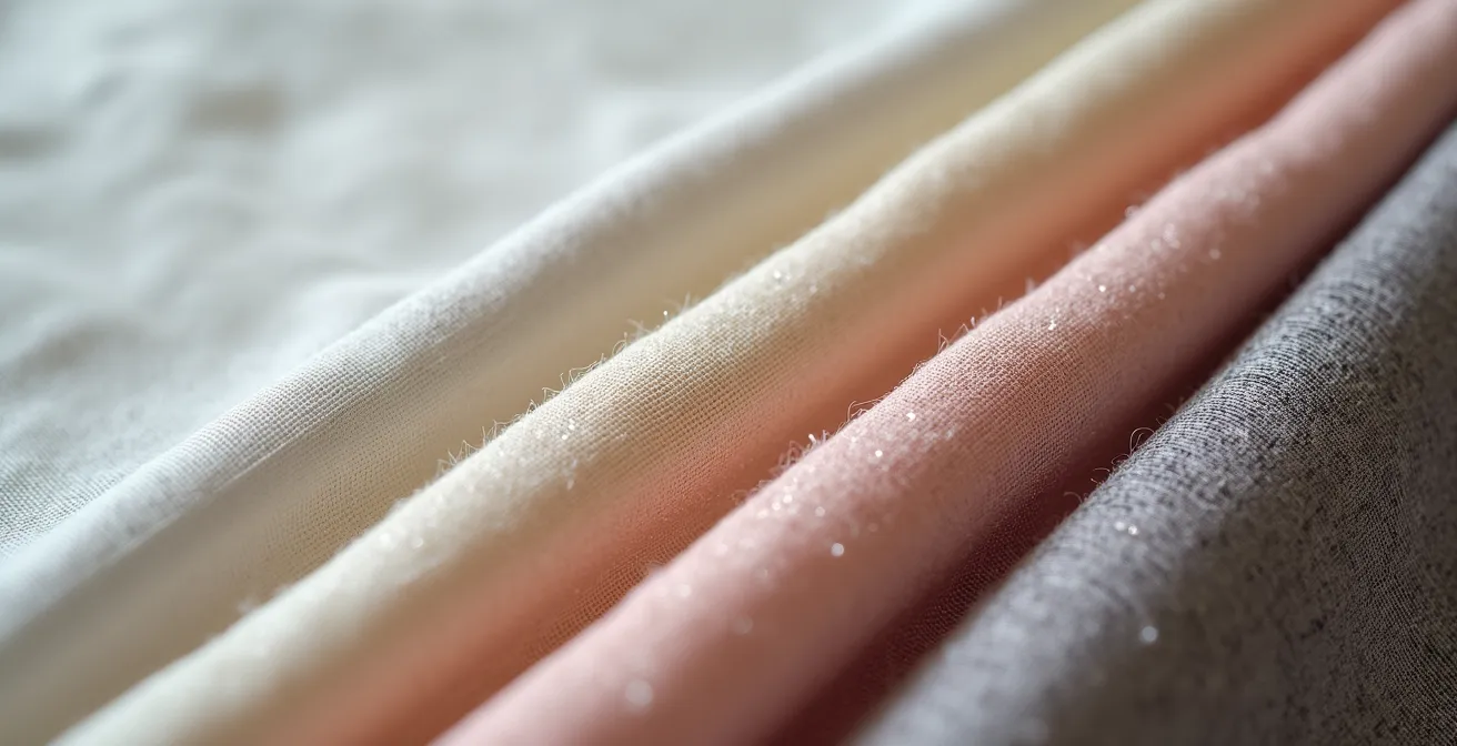 Makroaufnahme verschiedener Unterwäsche-Stoffe zeigt Texturunterschiede