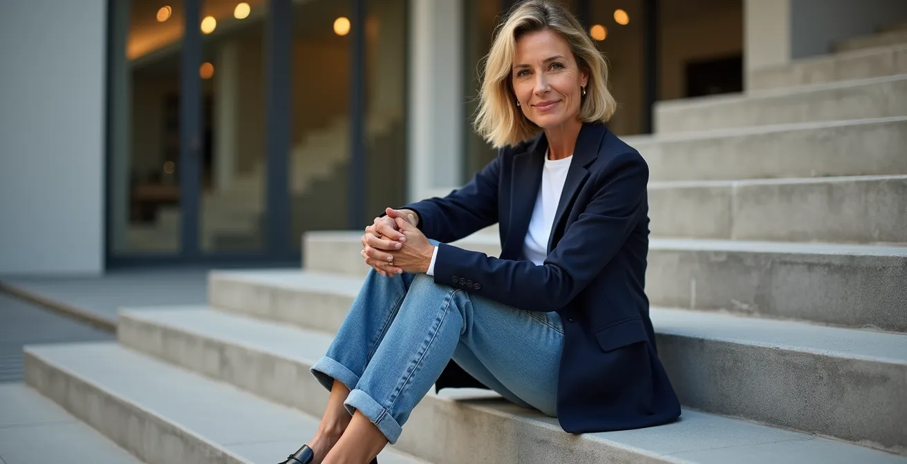 Eleganter Stilbruch: Blazer trifft auf lässige Jeans