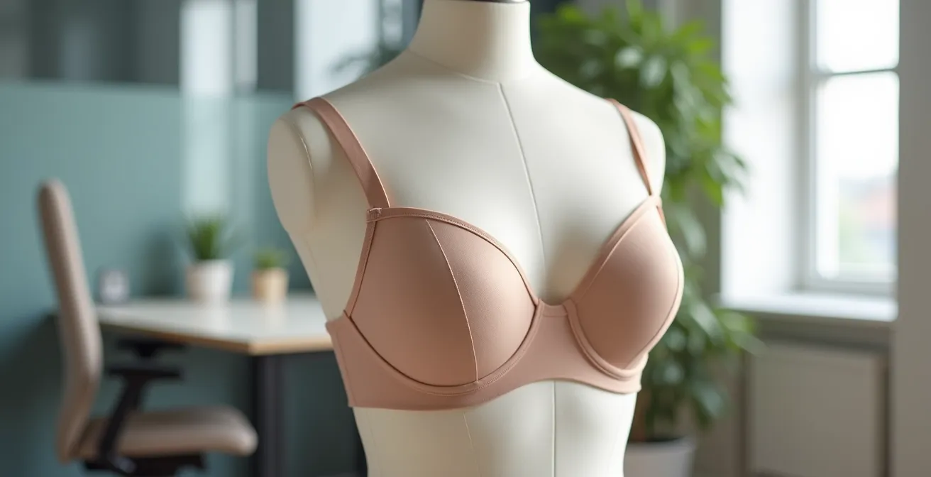 Bralette mit breitem Unterbrustband für große Körbchengrößen im Büroalltag