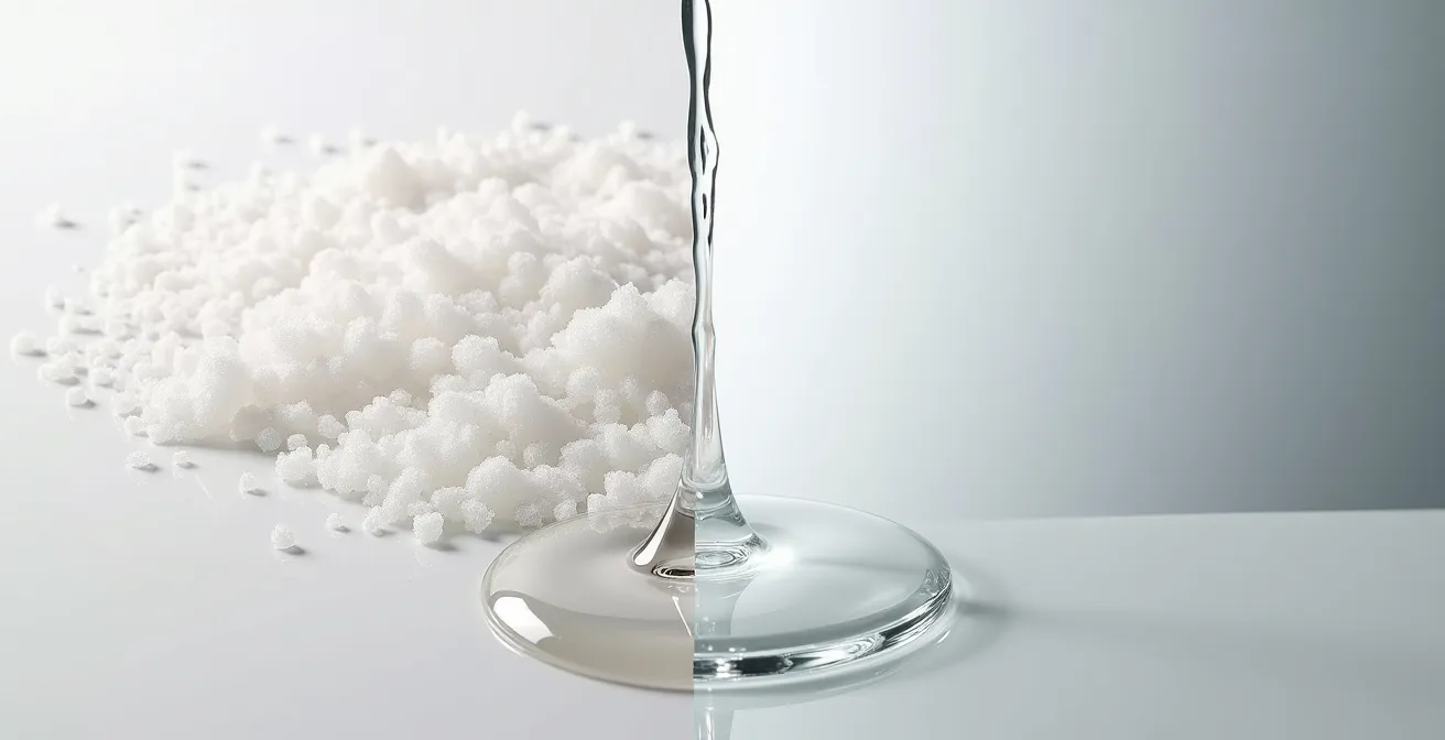 Symbolische Darstellung von chemischer und mechanischer Peeling-Wirkung auf der Kopfhaut