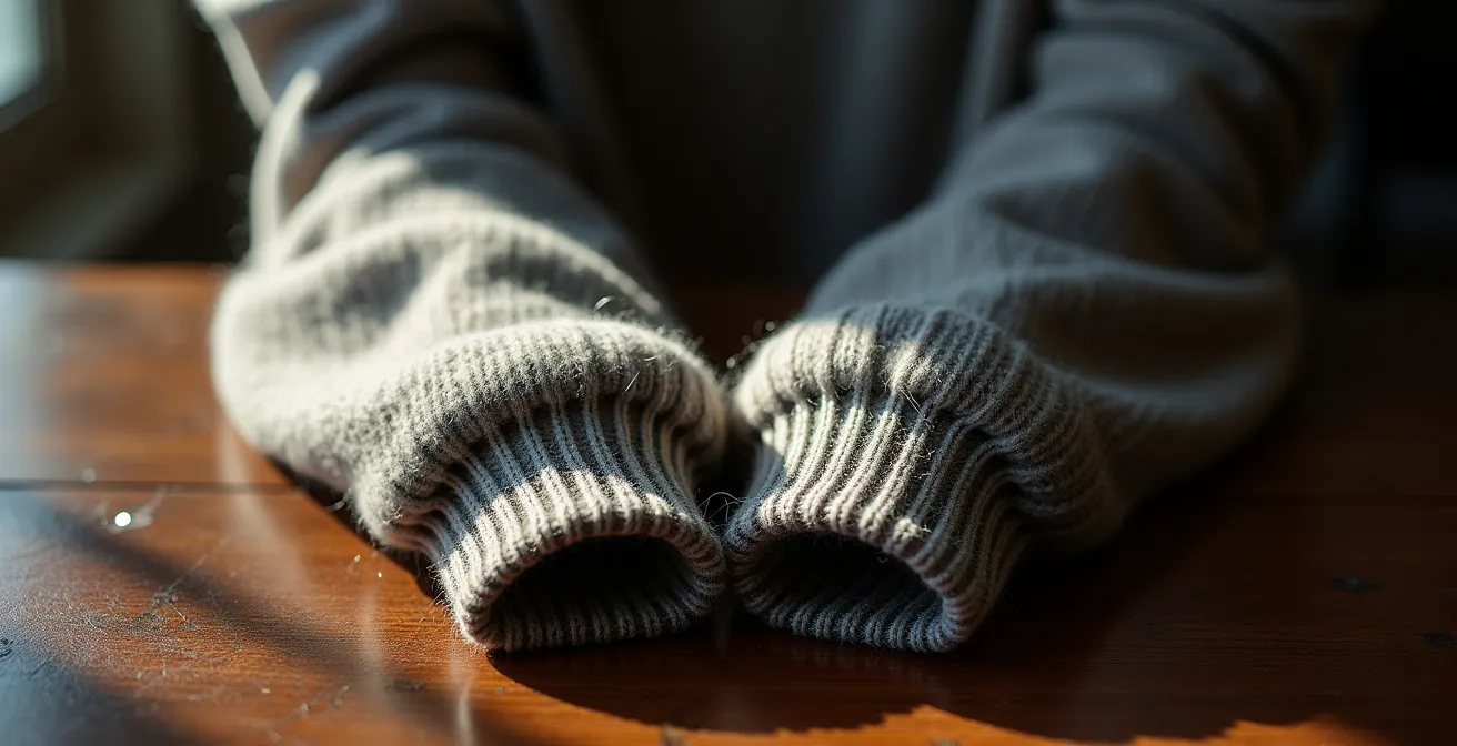 Detailaufnahme hochwertiger und günstiger Kaschmirpullover im Vergleich