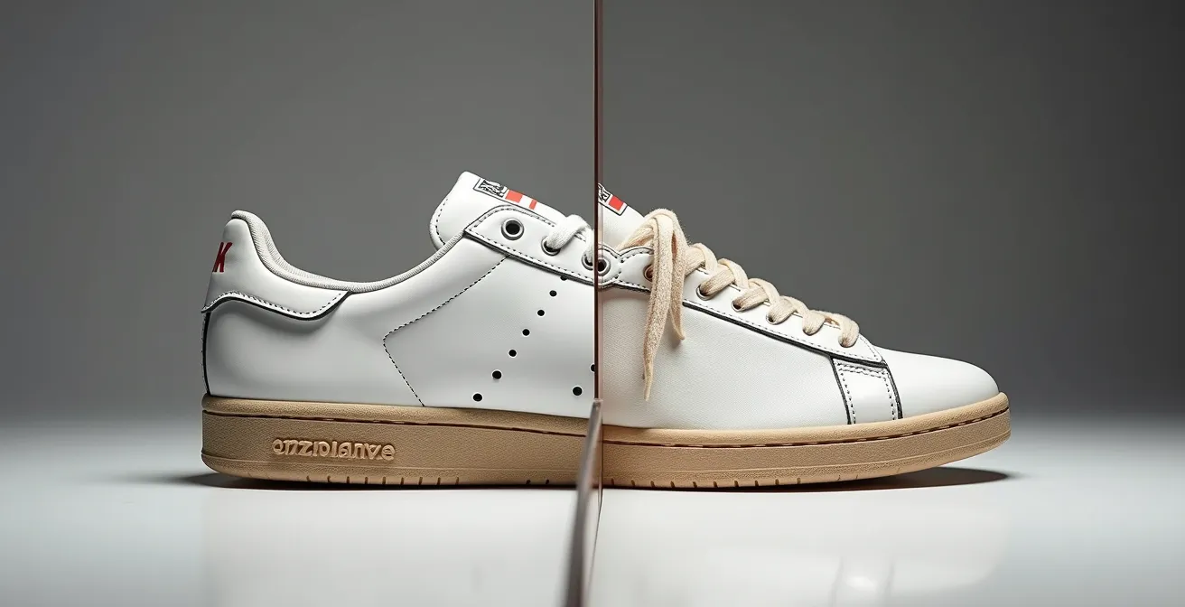 Zeitlose Ledersneaker neben kurzlebigen Trend-Modellen