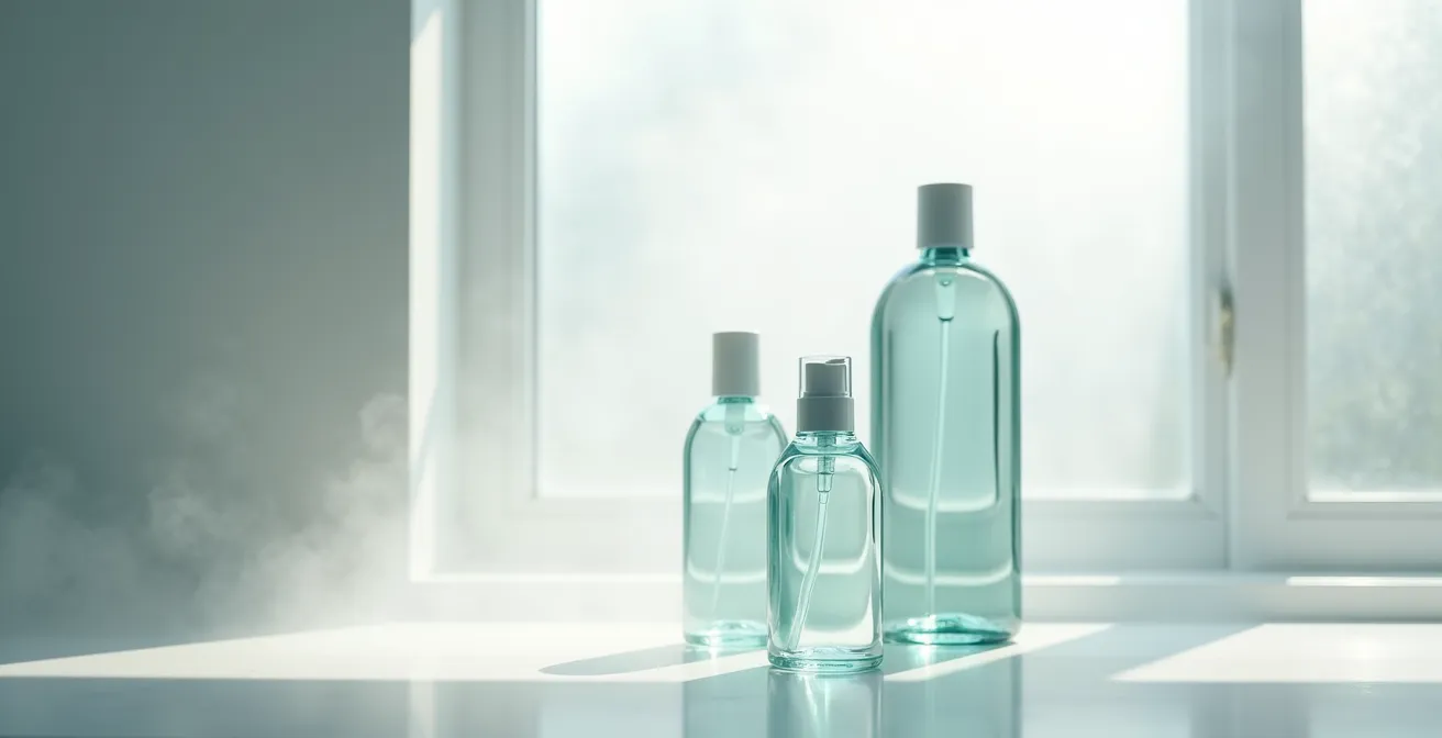 Sandwich-Methode mit Thermalwassersprays für natürlichen Make-up-Aufbau