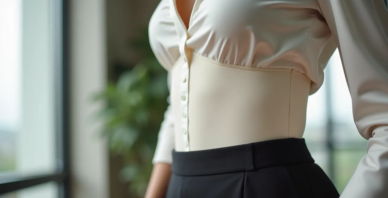 Visuelle Darstellung der Taille-zurück-Illusion durch perfekt sitzenden BH