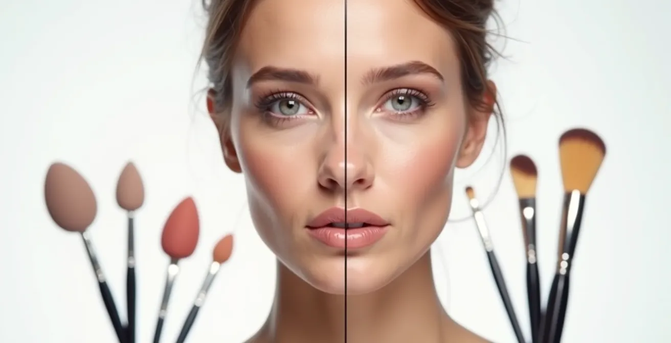 Vorher-Nachher-Demonstration der professionellen Nasen- und Kinnkonturierung